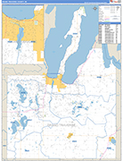 Grand Traverse County Wall Map Basic Style